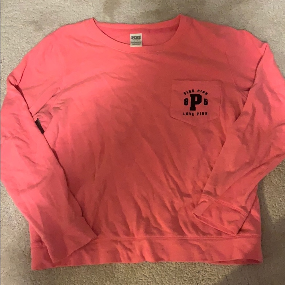 PINK long sleeve crewneck shirt